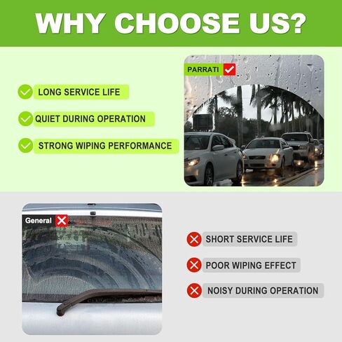 PARRATI® High Performance Premium All-Season Automotive Windshield Wipers with Rear Wiper Blades Replacement for 2009-2017 Chevrolet Traverse,Easy to Install 24"+21"+13''(Set of 3) in Saudi Arabia