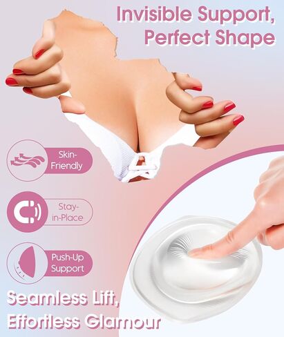 Silicone Bra Inserts Push Up Breast Pads,Clear Gel Invisible Bra Padding Bust Enhancer for Bikini Swimsuit in Saudi Arabia