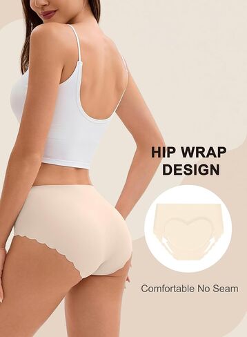 Camel Toe Cover Underwear Women 3 Pack, Seamless Stretch Panties Breathable Full Coverage Hipster Briefs in Kuwait