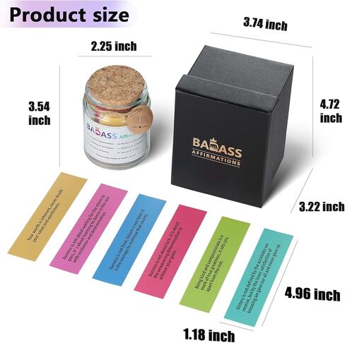 Mindfulness Jar Motivational and Inspirational Cards with 90 Daily Affirmations Anxiety Relief Relaxation Self Care Fathers Gifts for Dad Father Man Women Office Desk Accessories for Work in Kuwait