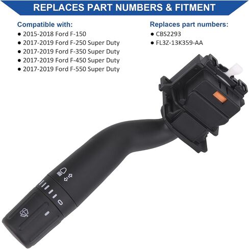 Windshield Wiper Switch Multifunction Turn Signal Switch Compatible with Ford F150 F250 F350 F450 F550 Super Duty 2015-2019 Replacement OEM CBS2293, FL3Z13K359AA in Saudi Arabia