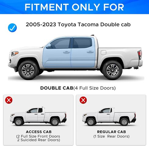 6.5 "لوحات الجري تناسب تويوتا تاكوما 2005-2023 Double Cab Crew CAB (4 باب بالحجم الكامل) in Saudi Arabia