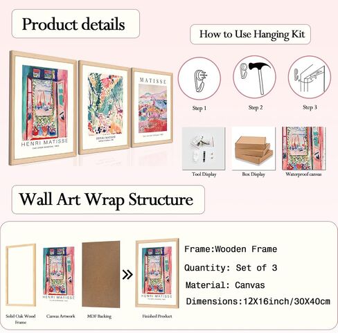 Pink Preppy Wall Art Framed Set of 3 Trendy Coquette Disco Cherry Posters Retro Guest Check Canvas Prints Poker Painting Positive Quote Pictures Room Decor Aesthetic for Girls Bedroom Dorm 12x16in in Kuwait