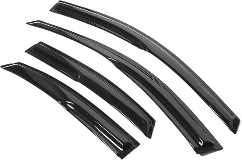 Window Visor Compatible with 2000-2007 Ford Focus, Acrylic Smoke Tinted & Semi-Transparent Sun Rain Shade Guard Wind Vent Air Deflector by IKON MOTORSPORTS, 2001 2002 2003 2004 2005 2006 in Saudi Arabia