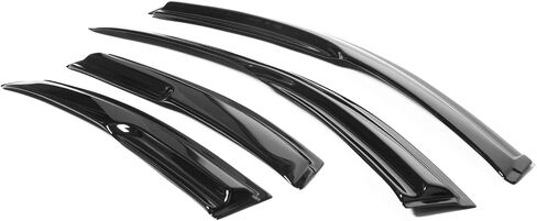 Window Visor Compatible with 2000-2007 Ford Focus, Acrylic Smoke Tinted & Semi-Transparent Sun Rain Shade Guard Wind Vent Air Deflector by IKON MOTORSPORTS, 2001 2002 2003 2004 2005 2006 in Saudi Arabia