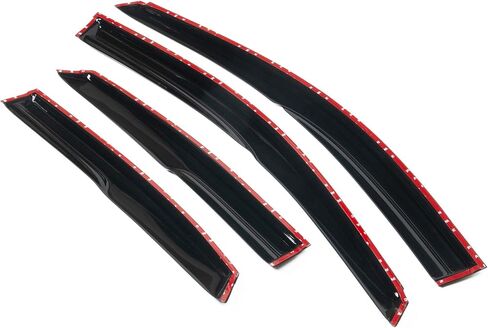 Window Visor Compatible with 2000-2007 Ford Focus, Acrylic Smoke Tinted & Semi-Transparent Sun Rain Shade Guard Wind Vent Air Deflector by IKON MOTORSPORTS, 2001 2002 2003 2004 2005 2006 in Saudi Arabia
