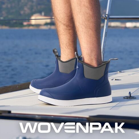 أحذية Deck Deck المنسوجة للرجال ، رجال أحذية المطر ، أحذية الصيد المقاومة للماء ، أحذية سطح السفينة ، أحذية مطاطية مضادة للانزلاق في الكاحل أحذية الصيد في الهواء الطلق ، القوارب ، الحجم 6-13 in Kuwait