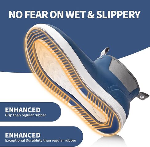 أحذية Deck Deck المنسوجة للرجال ، رجال أحذية المطر ، أحذية الصيد المقاومة للماء ، أحذية سطح السفينة ، أحذية مطاطية مضادة للانزلاق في الكاحل أحذية الصيد في الهواء الطلق ، القوارب ، الحجم 6-13 in Kuwait