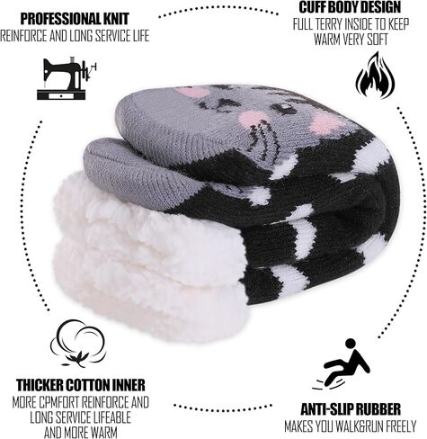 Truehan Kids Girls Boys Slipper Scleper Sight Scale Dhozy Guzzy Animal Anti Winter Winter Charly Socks Indoor in Kuwait