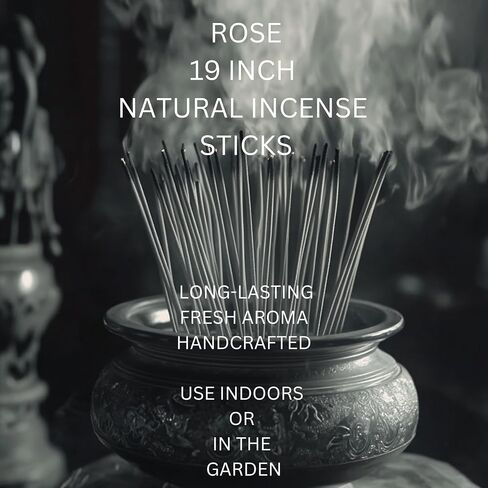 Rose Incense Extra Large Jumbo Natural Joss Stick 19 in. 30 Sticks Hand-Dipped Alcohol Free Long Burning in Saudi Arabia