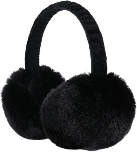 GNEGNI Kids Fluffy Ear Muffs Foldable Winter Faux Fur Earmuffs Adjustable Ear Warmer Cover Outdoor Earmuff for Girls Boys in Kuwait