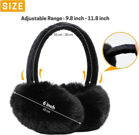 GNEGNI Kids Fluffy Ear Muffs Foldable Winter Faux Fur Earmuffs Adjustable Ear Warmer Cover Outdoor Earmuff for Girls Boys in Kuwait