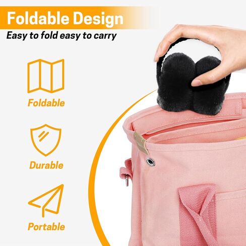 GNEGNI Kids Fluffy Ear Muffs Foldable Winter Faux Fur Earmuffs Adjustable Ear Warmer Cover Outdoor Earmuff for Girls Boys in Kuwait