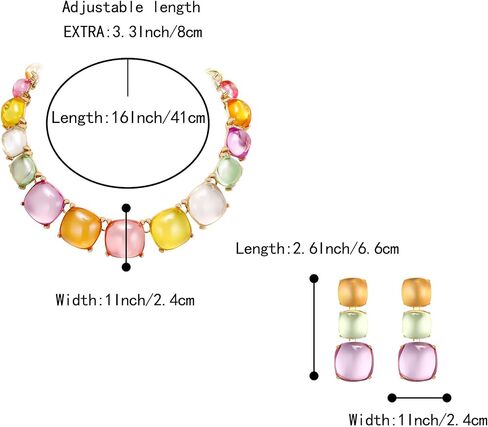 BriLove Fashion Stylish Beaded Statement Necklace Dangle Earrings Jewelry Set for Women Costume Christmas Party Prom in Saudi Arabia