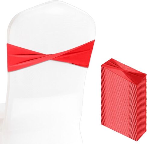 50 PCS Sage Green Chair Sashes ، Spandex Sage Green Chair يغطي مرونة بدون زخارف مشبك لحفلات حفلات الزفاف ديكورات عيد ميلاد الزفاف in Kuwait