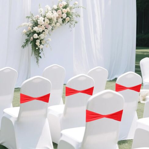 50 PCS Sage Green Chair Sashes ، Spandex Sage Green Chair يغطي مرونة بدون زخارف مشبك لحفلات حفلات الزفاف ديكورات عيد ميلاد الزفاف in Kuwait