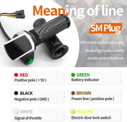 Ebike Thumb Throttle WUXING 122DX 48V Right Hand Throttle ebike 6Pin SM Connector for Electric Bicycle Part & Accessories Scooter in Kuwait
