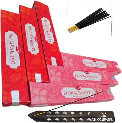 حزمة البخور ماسالا من 3 كل رائحة ، مجمعة مع حامل البخور في Ankciense (Champa & Myrhh) (روحي بوذا بليس آند روحي ملاك ضباب) in Kuwait