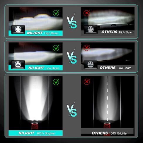 Nilight 7 بوصة RELED LED LED المصابيح الأمامية و 4 في مصابيح الضباب مع إشارة AMBER AMBER WHITE DRL HILL LOW BEAM متوافق مع 2007 2008 2009 2010 2011 2012 2014 2015 2015 2017 2018 WRANGLER JK JKU in Kuwait