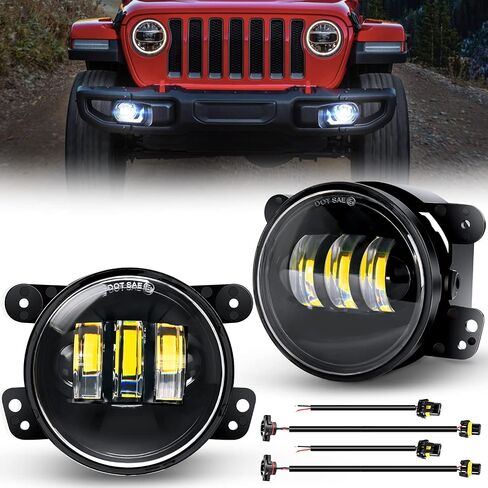 Nilight 7 بوصة RELED LED LED المصابيح الأمامية و 4 في مصابيح الضباب مع إشارة AMBER AMBER WHITE DRL HILL LOW BEAM متوافق مع 2007 2008 2009 2010 2011 2012 2014 2015 2015 2017 2018 WRANGLER JK JKU in Kuwait