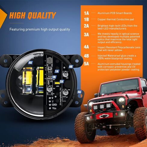 Nilight 7 بوصة RELED LED LED المصابيح الأمامية و 4 في مصابيح الضباب مع إشارة AMBER AMBER WHITE DRL HILL LOW BEAM متوافق مع 2007 2008 2009 2010 2011 2012 2014 2015 2015 2017 2018 WRANGLER JK JKU in Kuwait