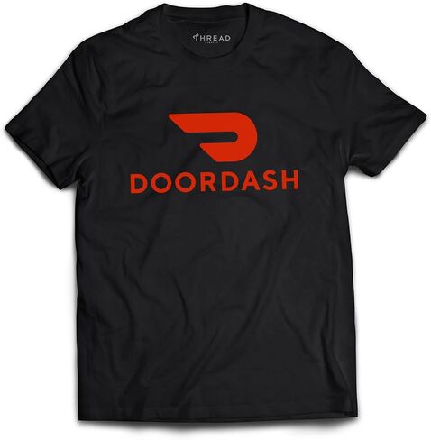 Thread Lightly Door Dash Food Delivery Uniform Short Sleeve Shirt Logo Tshirt Graphic Tee Fast Courier Driver in Kuwait