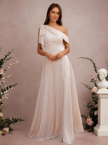 One Shoulder Bridesmaid Dresses for Women Summer Wedding Guest Dress with Slit Evening Gowns in Saudi Arabia
