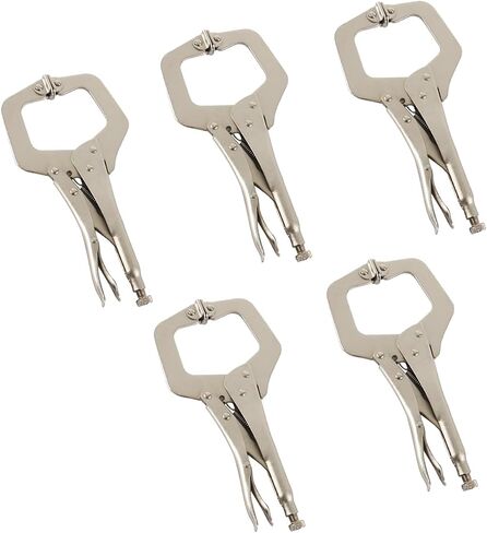FindMall 11 بوصة قفل C-Clamp 5pack قفل Cliers مشابك اللحام القابلة للتعديل ملزمة مع نصيحة منتظمة ودوارة لمزرعة المنزل والسيارات in Kuwait