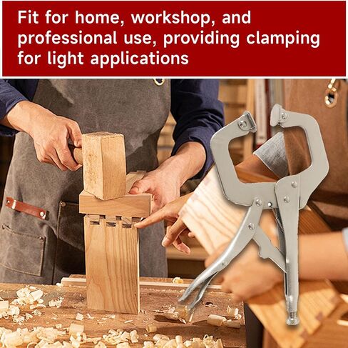 FindMall 11 بوصة قفل C-Clamp 5pack قفل Cliers مشابك اللحام القابلة للتعديل ملزمة مع نصيحة منتظمة ودوارة لمزرعة المنزل والسيارات in Kuwait