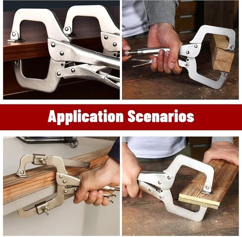 findmall 11 Inch Locking C-Clamp 5Pack Locking Pliers Adjustable Welding Clamps Vise W/Regular Tip and Swivel Pad for Shop Home Farm and Automotive in Saudi Arabia