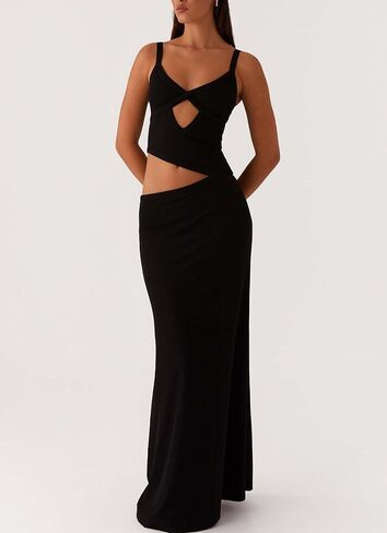 Womens Elegant Spaghetti Strap Maxi Dress Backless Cut Out Bodycon Summer Cami Dress Sexy Formal Cocktail Dresses in Kuwait