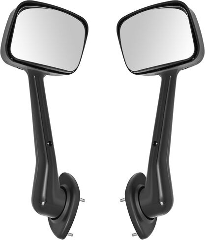 HECASA PAIL PAIN Black Hood Mirror متوافق مع 2008-2017 Freightliner Cascadia ، غطاء غطاء مرايا هود ، شاحنات يدوية بيك آب ، يسار السائق وزوج جانبي للركاب ، أسود+واضح in Kuwait