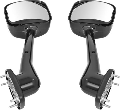 HECASA PAIL PAIN Black Hood Mirror متوافق مع 2008-2017 Freightliner Cascadia ، غطاء غطاء مرايا هود ، شاحنات يدوية بيك آب ، يسار السائق وزوج جانبي للركاب ، أسود+واضح in Kuwait