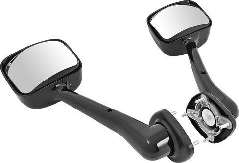 HECASA PAIL PAIN Black Hood Mirror متوافق مع 2008-2017 Freightliner Cascadia ، غطاء غطاء مرايا هود ، شاحنات يدوية بيك آب ، يسار السائق وزوج جانبي للركاب ، أسود+واضح in Kuwait