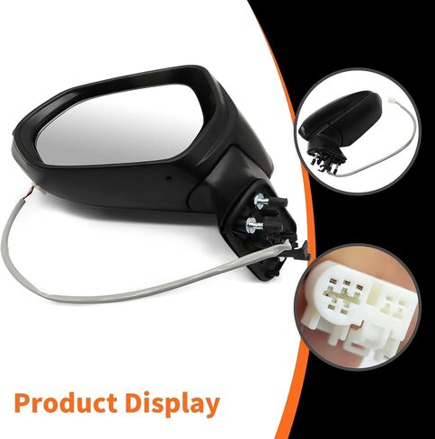 Left Driver Side Mirror Assembly Compatible with Corolla 2020-2022 Side Door Mirror with Power Adjustable Glass and Manual Folding Non-Heated Replaces 8794012F80 8794012F80PFM (3Pins Black) in Saudi Arabia