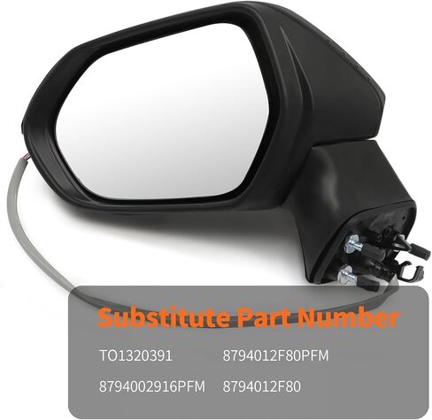 Left Driver Side Mirror Assembly Compatible with Corolla 2020-2022 Side Door Mirror with Power Adjustable Glass and Manual Folding Non-Heated Replaces 8794012F80 8794012F80PFM (3Pins Black) in Saudi Arabia