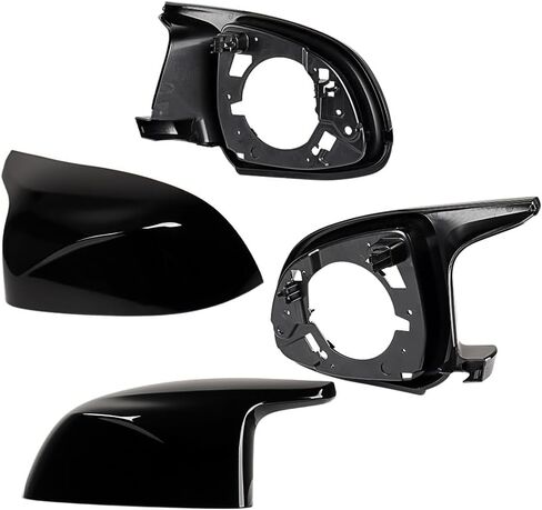 Left Right Glossy Black Side Mirror Shells Frames Kit Replacement for 2018-2023 BMW X3 G01 X4 G02 X5 G05 X6 G06 X7 G07 X3M F97 X4M F98 X5M F95 X6M F96 in Kuwait