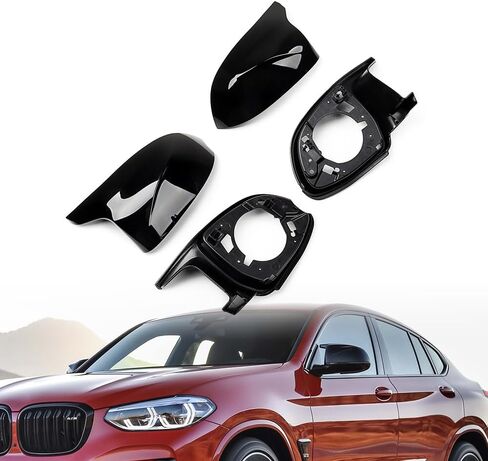 Left Right Glossy Black Side Mirror Shells Frames Kit Replacement for 2018-2023 BMW X3 G01 X4 G02 X5 G05 X6 G06 X7 G07 X3M F97 X4M F98 X5M F95 X6M F96 in Kuwait
