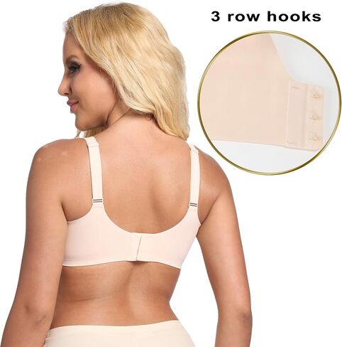 PRETTYWELL Wireless Bras for Women Molded Cup Comfort Seamless Push up No Underwire V-Neck Everyday Bra A to D Cup in Kuwait
