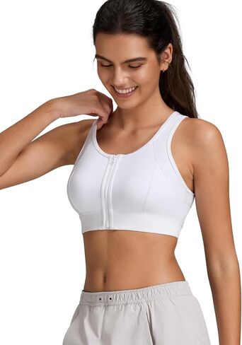 Yvette Front Zip Sports Bras for Women High Impact Mesh Back Bra للركض in Saudi Arabia