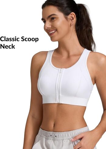 Yvette Front Zip Sports Bras for Women High Impact Mesh Back Bra للركض in Saudi Arabia