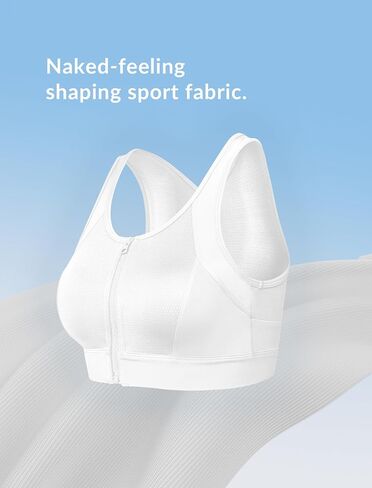 Yvette Front Zip Sports Bras for Women High Impact Mesh Back Bra للركض in Saudi Arabia
