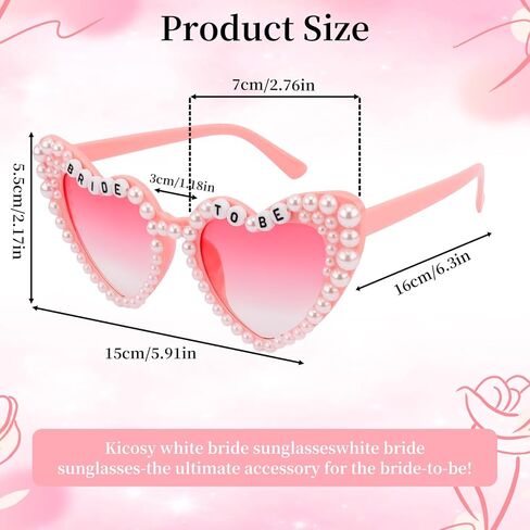 Bride Sunglasses for Bachelorette White Heart Sunglasses Bride to Be Sunglasses Womens Bachelorette Sunglasses in Kuwait