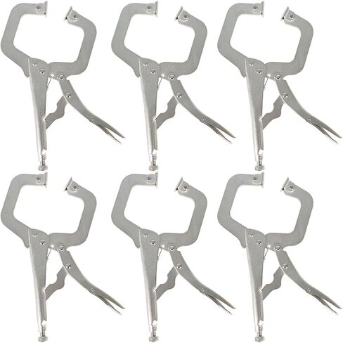 FindMall 11 بوصة قفل C-Clamp 5pack قفل Cliers مشابك اللحام القابلة للتعديل ملزمة مع نصيحة منتظمة ودوارة لمزرعة المنزل والسيارات in Kuwait