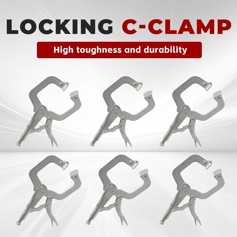 FindMall 11 بوصة قفل C-Clamp 5pack قفل Cliers مشابك اللحام القابلة للتعديل ملزمة مع نصيحة منتظمة ودوارة لمزرعة المنزل والسيارات in Kuwait