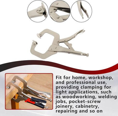 FindMall 11 بوصة قفل C-Clamp 5pack قفل Cliers مشابك اللحام القابلة للتعديل ملزمة مع نصيحة منتظمة ودوارة لمزرعة المنزل والسيارات in Kuwait