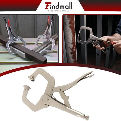 FindMall 11 بوصة قفل C-Clamp 5pack قفل Cliers مشابك اللحام القابلة للتعديل ملزمة مع نصيحة منتظمة ودوارة لمزرعة المنزل والسيارات in Kuwait