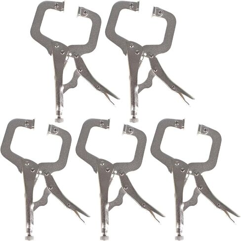 findmall 11 Inch Locking C-Clamp 5Pack Locking Pliers Adjustable Welding Clamps Vise W/Regular Tip and Swivel Pad for Shop Home Farm and Automotive in Saudi Arabia