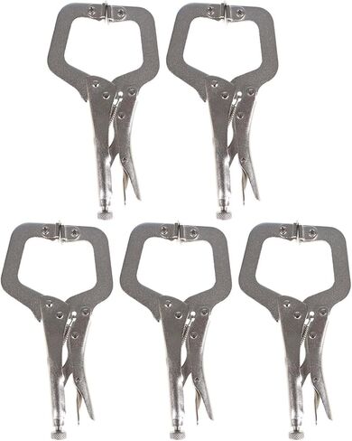 findmall 11 Inch Locking C-Clamp 5Pack Locking Pliers Adjustable Welding Clamps Vise W/Regular Tip and Swivel Pad for Shop Home Farm and Automotive in Saudi Arabia