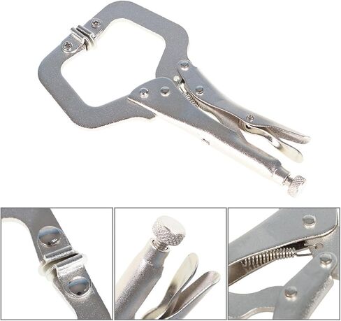 findmall 11 Inch Locking C-Clamp 5Pack Locking Pliers Adjustable Welding Clamps Vise W/Regular Tip and Swivel Pad for Shop Home Farm and Automotive in Saudi Arabia